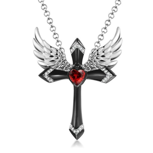 Angel Wings Cross Necklace