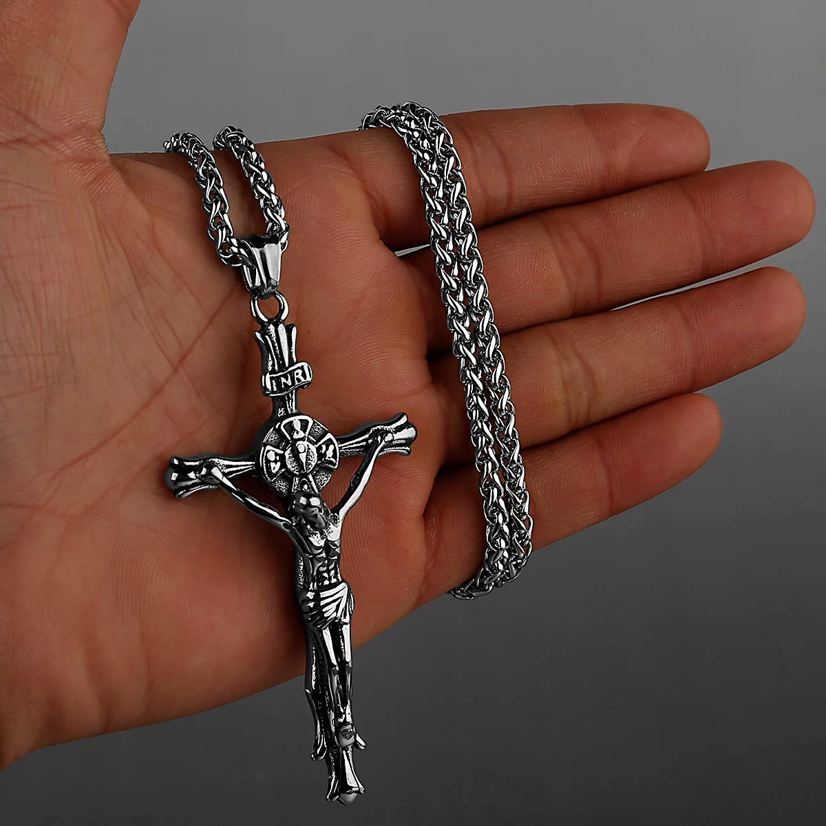 Vintage Jesus Cross Necklace