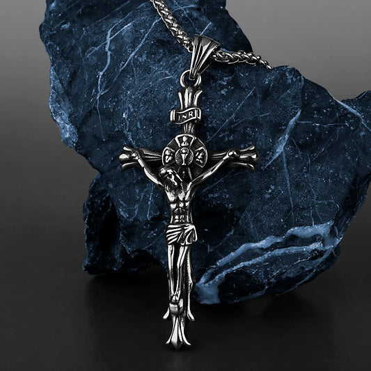 Vintage Jesus Cross Necklace