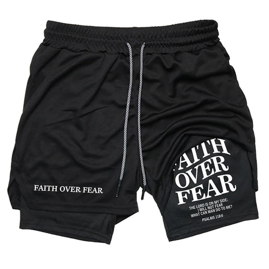 'Faith Over Fear' Compression Shorts